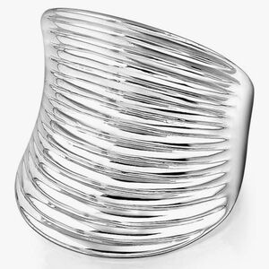 Matt Brush Metallic Statement Ring